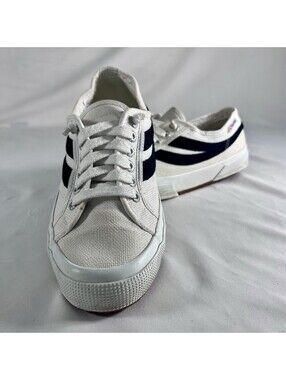 Superga S1115JW-A69  Classic White Canvas Sneakers Men’s 6.5 Women’s 8